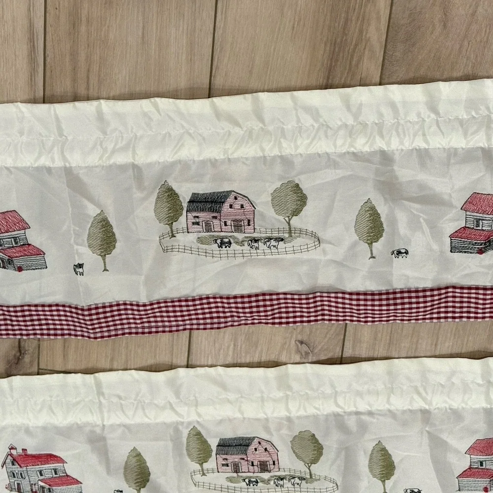 Better Homes & Gardens Farm Embroidered Valance Curtain Set Primitive 50